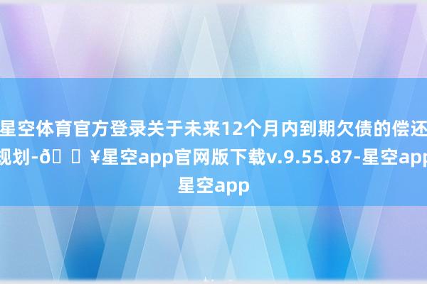 星空体育官方登录关于未来12个月内到期欠债的偿还规划-🔥星空app官网版下载v.9.55.87-星空app